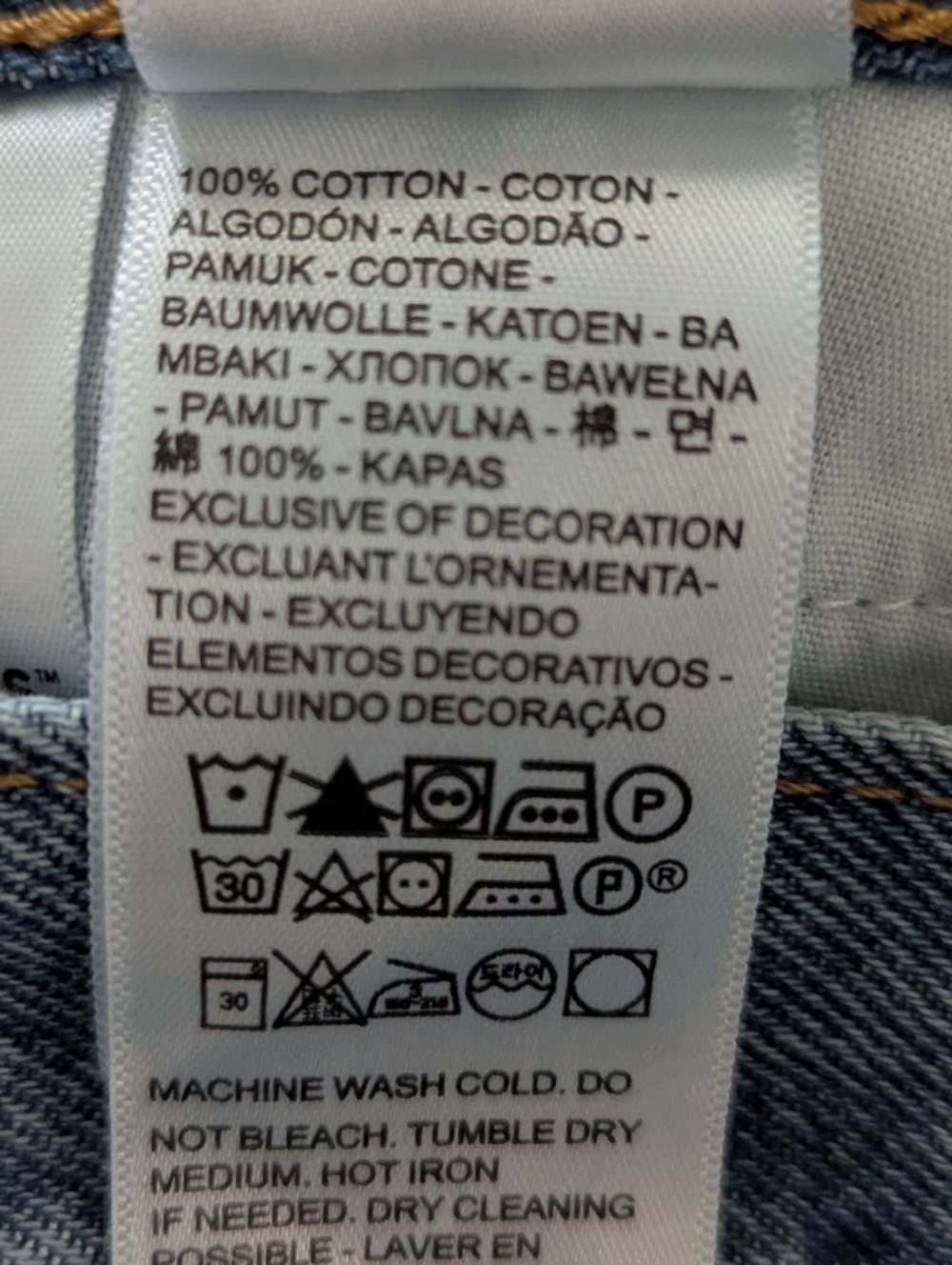 Levis Levi's '94 Baggy Wide Leg 100% Cotton Jeans Size 30 - Picture 9 of 9